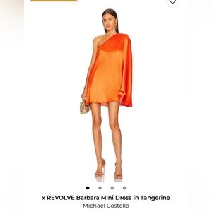 Michael Costello x REVOLVE Barbara Mini Dress in Tangerine
